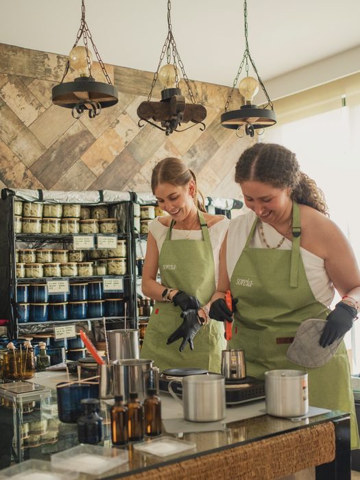 Annette Serio Haddad and co-founder Aline Chamlati at work in the SOREIA studio